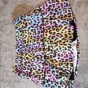 Dona Jo rainbow leopard skirt with shorts size XL
